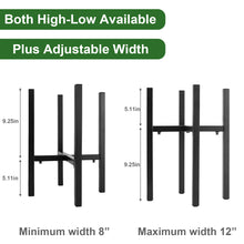 Load image into Gallery viewer, Awfrank 2 Pack Adjustable Plant Stand, Metal Planter Stands Indoor Outdoor, Mid Century Modern Plant Holder, Fit 8 10 12 inch Pots