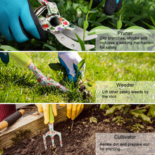 Load image into Gallery viewer, Awefrank Garden Tool Set,Cute Gardening Gifts for Women,Birthday Gifts for Mom,Heavy Duty Tool Kit with Gloves