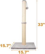 Load image into Gallery viewer, Petrue Cat Scratching Post, Claw Scratcher with Sisal Rope and Covered with Soft Smooth Plush, Vertical Scratch, Modern Stable Design