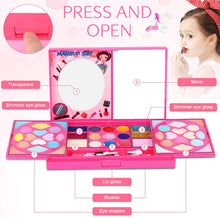 Load image into Gallery viewer, Onekey Kids Makeup Kit for Girls Princess Real Washable Cosmetic Pretend Play Toys with Mirror - Safety Tested- Non Toxic