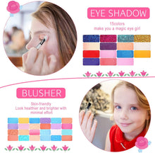 Load image into Gallery viewer, Onekey Kids Makeup Kit for Girls Princess Real Washable Cosmetic Pretend Play Toys with Mirror - Safety Tested- Non Toxic