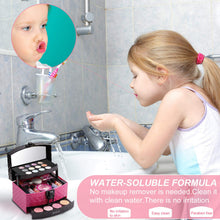 Load image into Gallery viewer, AWEFRANK Kids Makeup Kit for Girls, Girl Makeup Toy, Washable, Non-Toxic Pretend Play Makeup Toys for Girls, Girl Cosmetic Toy Beauty Set, Real Makeup Girl Gift