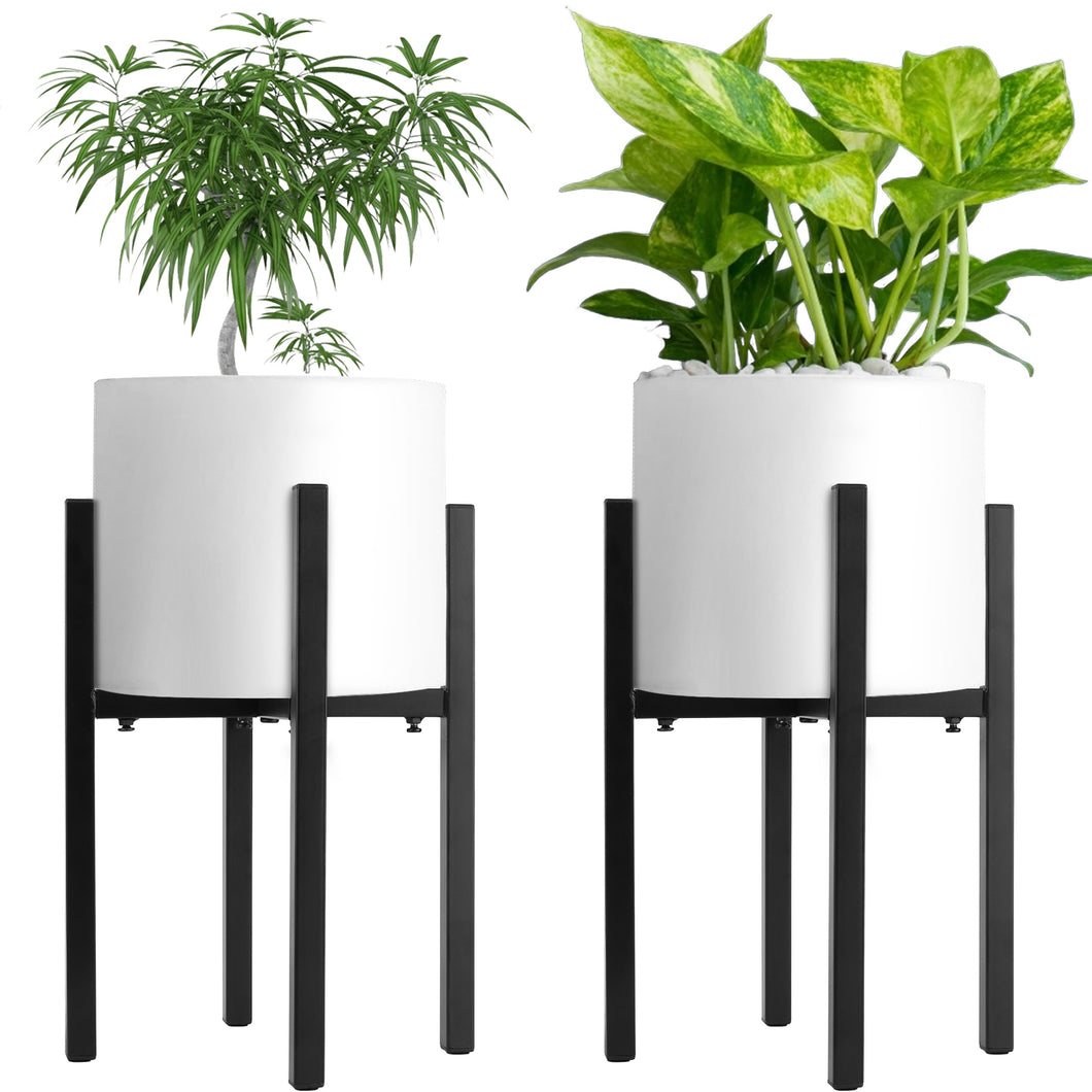 Awfrank 2 Pack Adjustable Plant Stand, Metal Planter Stands Indoor Outdoor, Mid Century Modern Plant Holder, Fit 8 10 12 inch Pots
